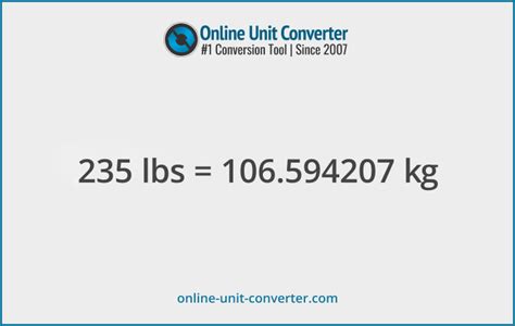 235 pounds|Convert 235 Pounds to Kilograms